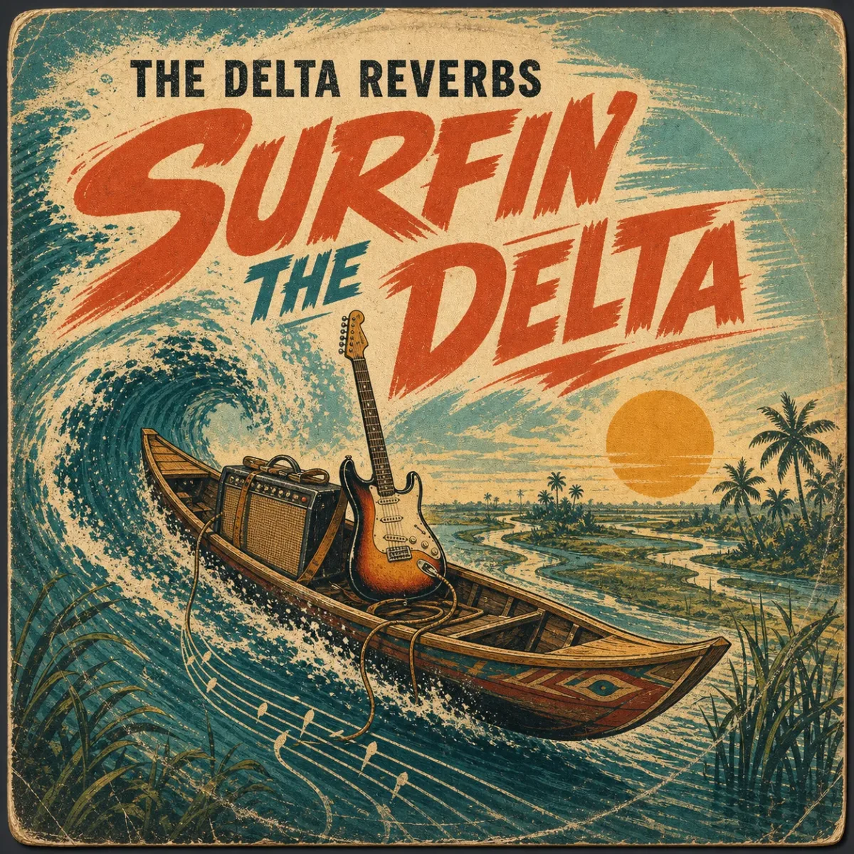Surfin' the Delta by The Delta Reverbs, sleeve