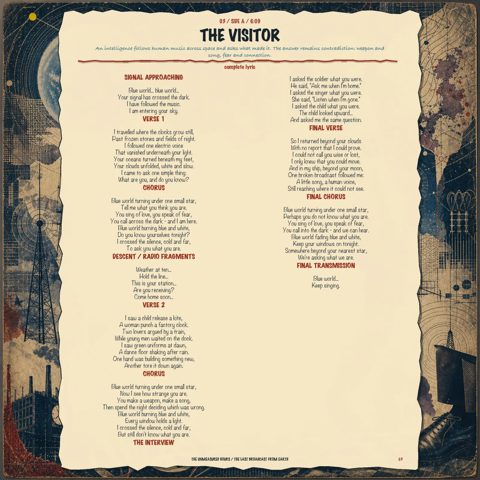 Booklet page 3: The Visitor
