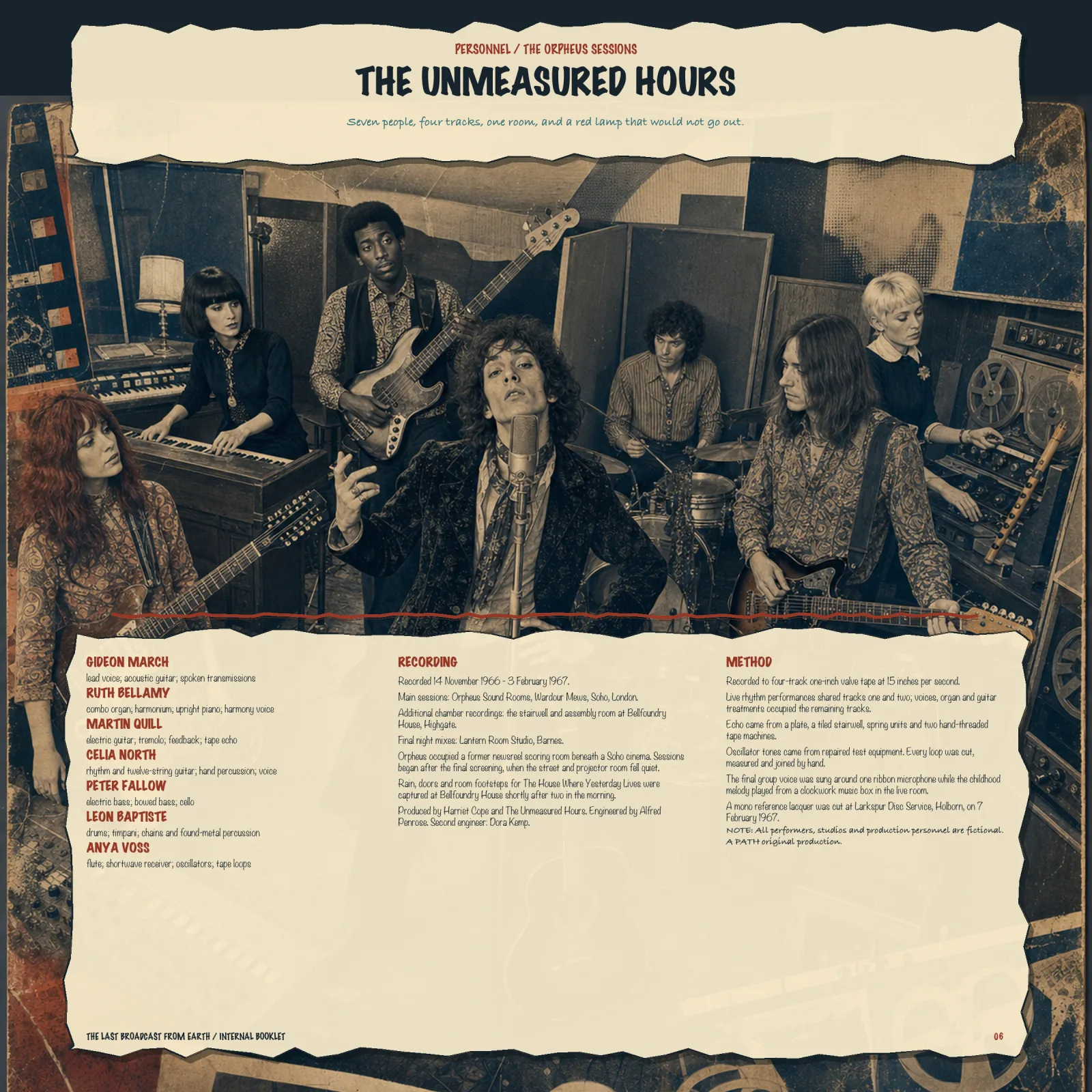 Booklet page 6: The Unmeasured Hours Personnel